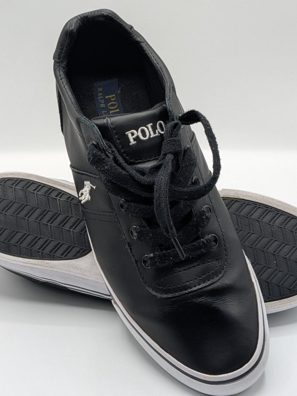 Mens Ralph Lauren POLO Leather Hanford Low Top Casual Sneakers SZ 10 - 2015